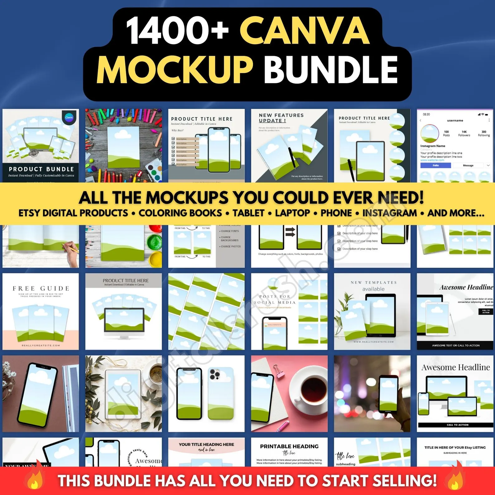 1,400 Editable Mockup Templates for Your Digital Products - Image 2