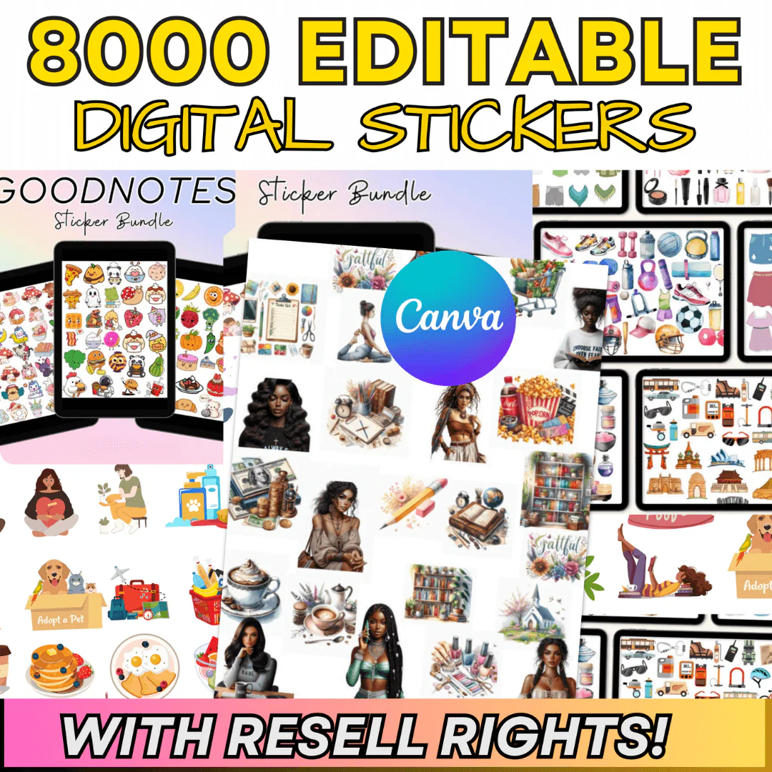 8000+ Digital Stickers For Planners, & Journals |Includes Resell Rights - Image 2