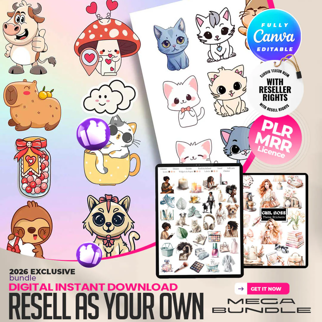 8000+ Digital Stickers For Planners, & Journals |Includes Resell Rights - Image 3